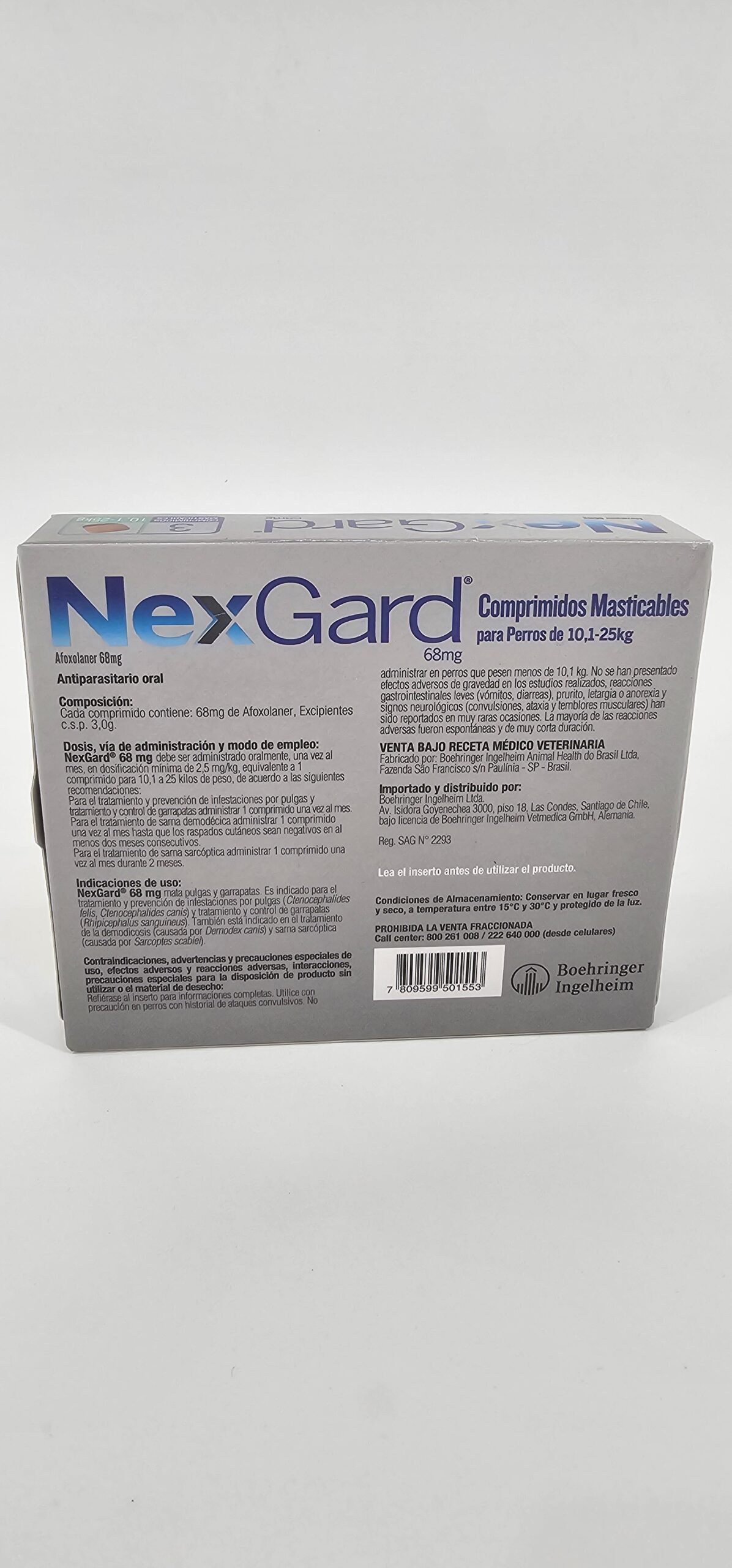 NEXGARD PERRO 10.1 - 25 KG X 3 (CPR) - Imagen 3