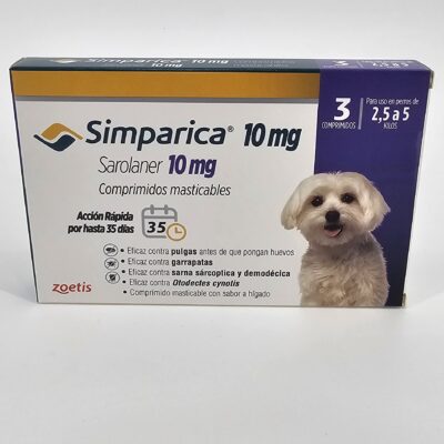 SIMPARICA 10 MG 2.5 - 5 KG X 3 (CPR)