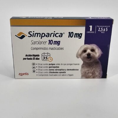 SIMPARICA 10 MG 2.5 - 5 KG X 1 (CPR)