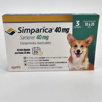 SIMPARICA 40 MG 10 - 20 KG X 3 (CPR)