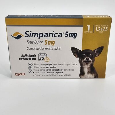 SIMPARICA 5 MG 1.3 - 2.5 KG X 1 (CPR)