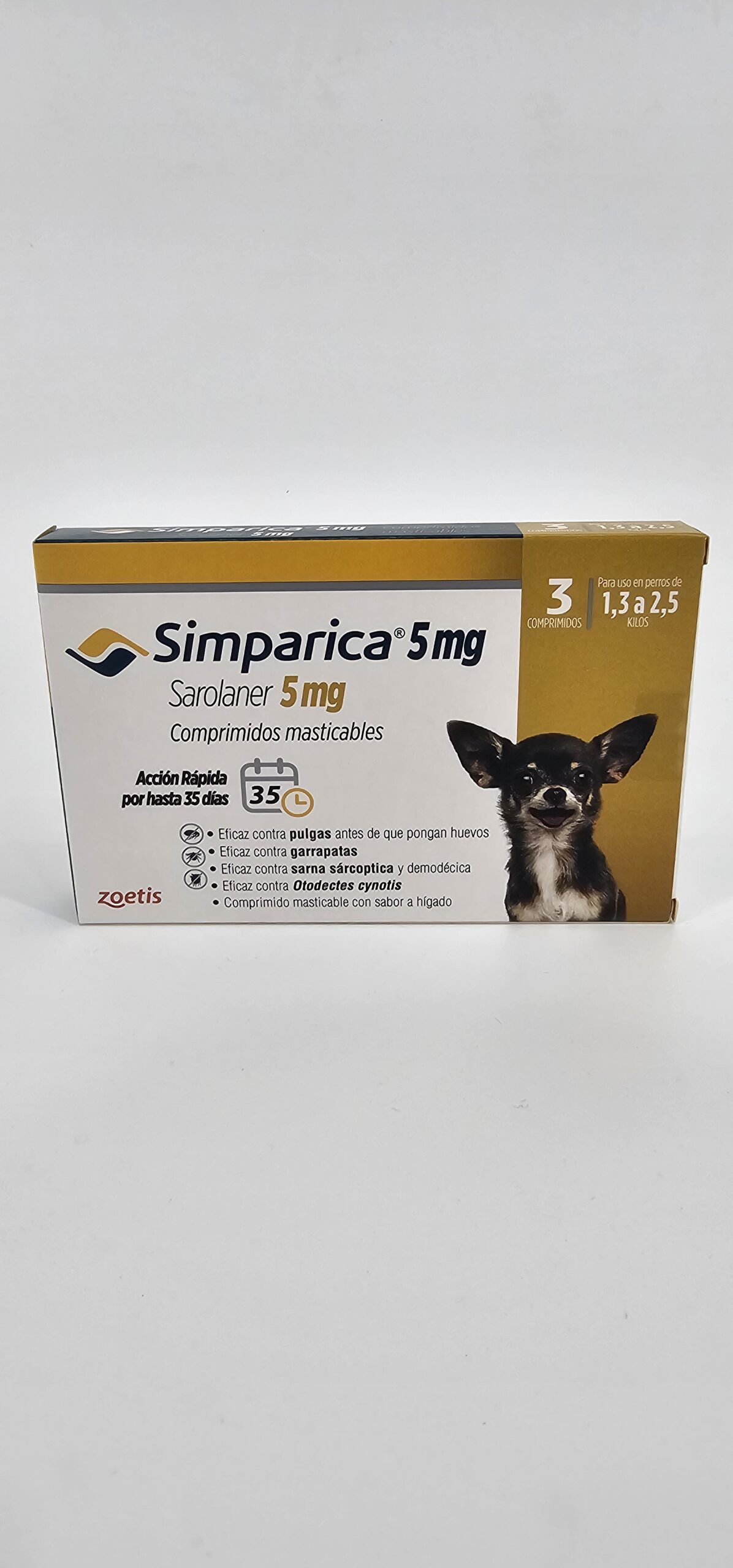 SIMPARICA 5 MG 1.3 - 2.5 KG X 3 (CPR)