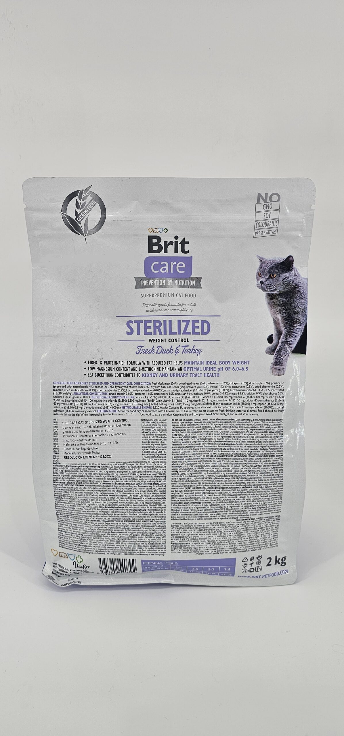 BRIT CARE GATO STERILIZED WEIGHT CONTROL - FRESH DUCK & TURKEY 2 KG - Imagen 3