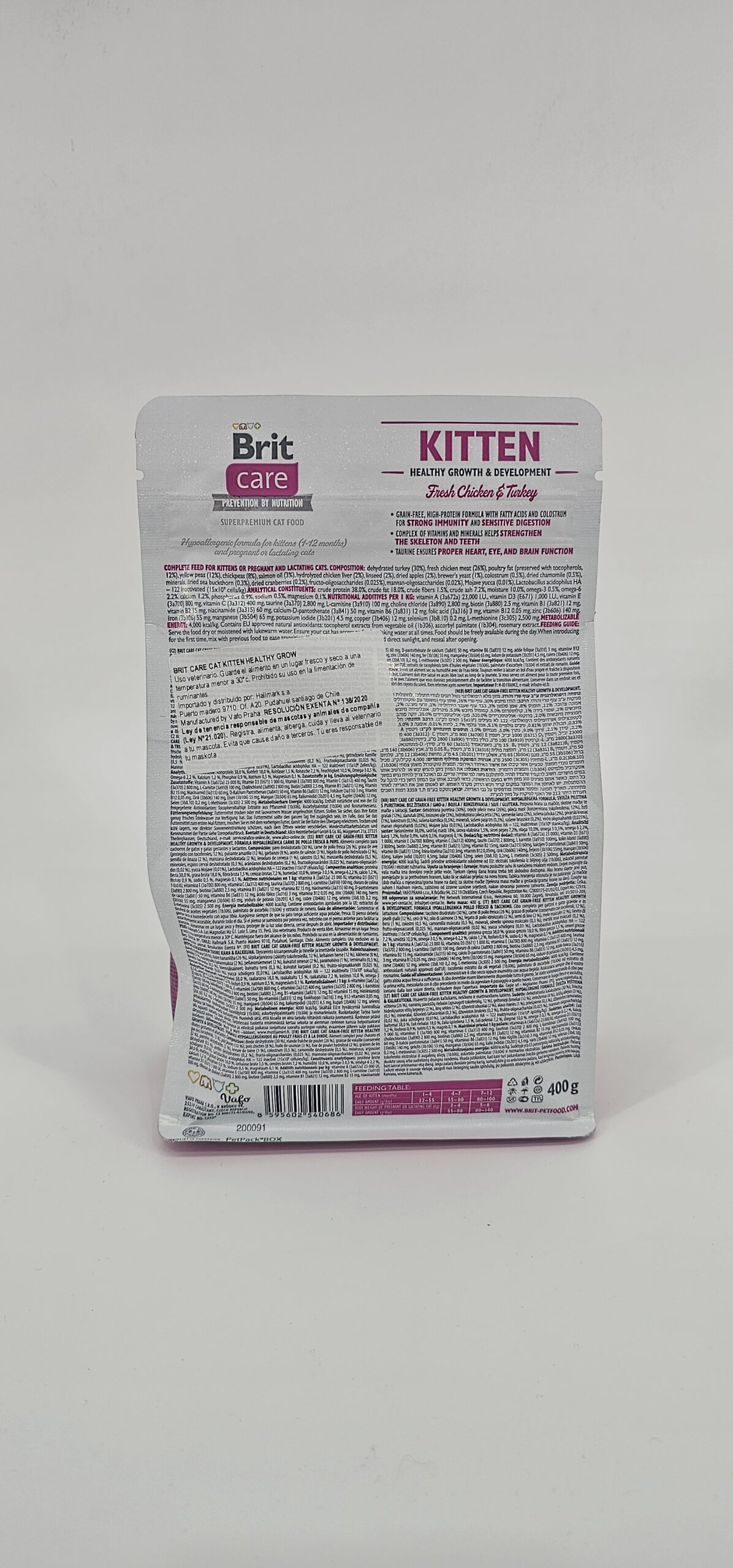 BRIT CARE KITTEN FRESH CHICKEN & TURKEY 400 GR - Imagen 2