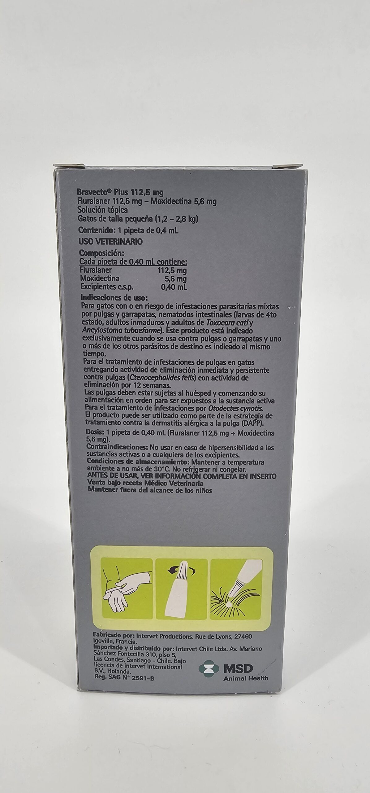 BRAVECTO PLUS GATOS 1.2 - 2.8 KG - Imagen 2