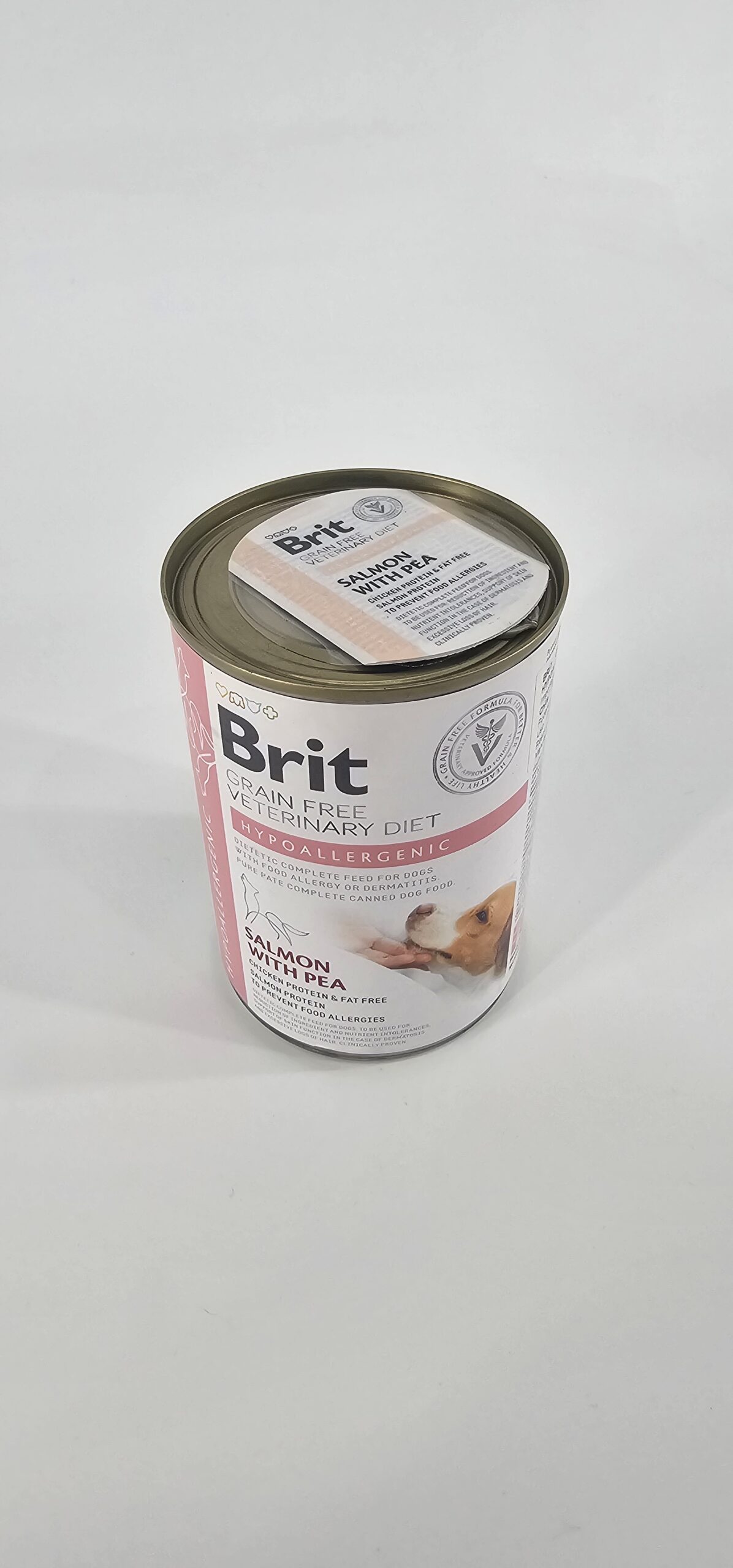 BRIT VETERINARY PERRO LATA DIET HYPOALLERGENIC SALMON Y ARVEJA 400 GR - Imagen 2