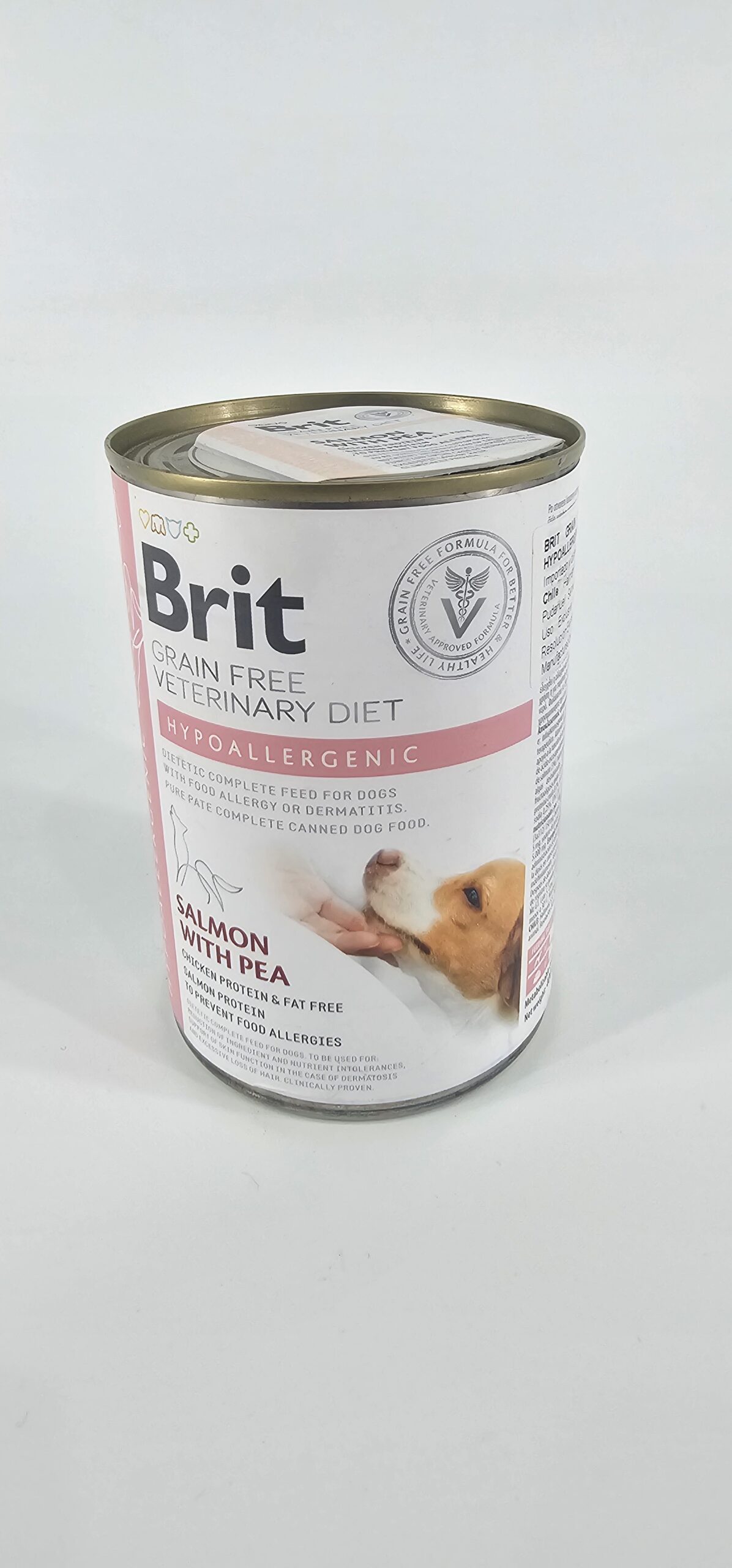 BRIT VETERINARY PERRO LATA DIET HYPOALLERGENIC SALMON Y ARVEJA 400 GR