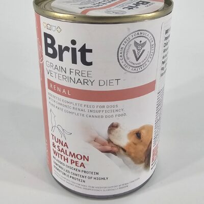 BRIT VETERINARY PERRO LATA DIET RENAL ATUN Y SALMON CON ARVEJA 400 GR