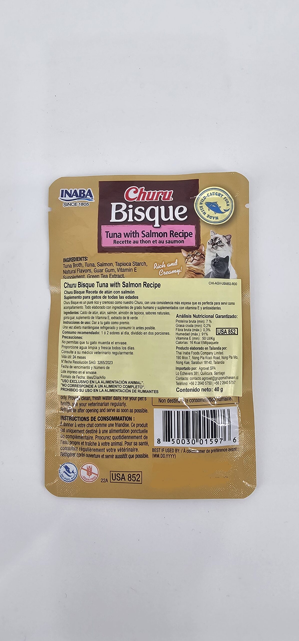 CHURU BISQUE GATO RECETA ATUN CON SALMON 40 GR - Imagen 2