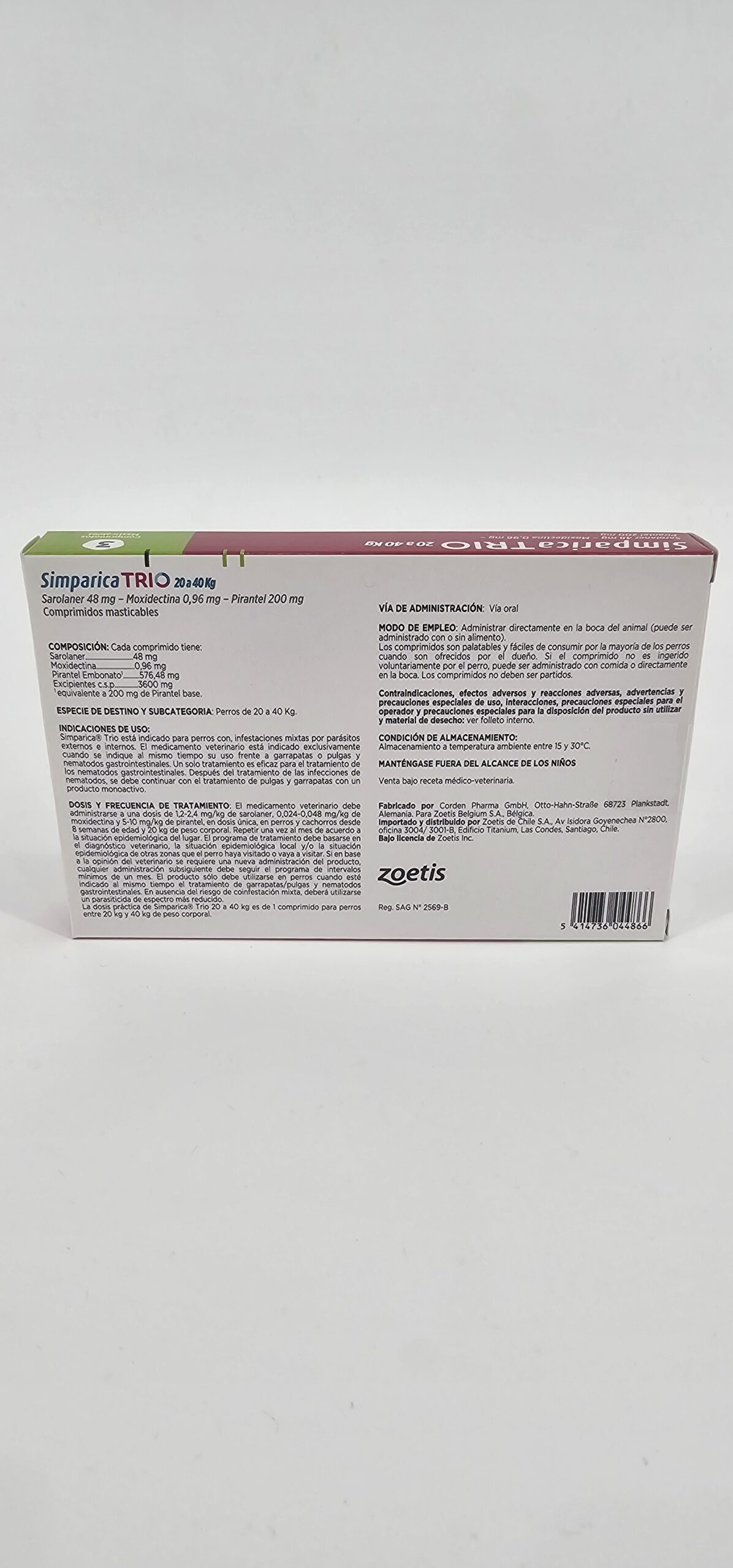SIMPARICA TRIO 20 - 40 KG X 3 (CPR) - Imagen 2