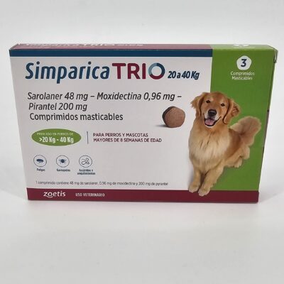 SIMPARICA TRIO 20 - 40 KG X 3 (CPR)