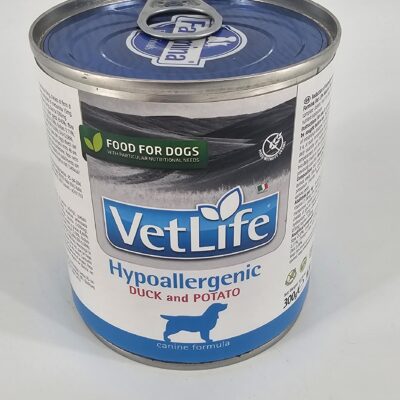 VET LIFE PERRO LATA HIPOALERGENICO PATO Y PAPA 300 GR