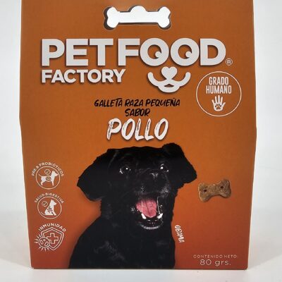 PETFOOD FACTORY GALLETA PERRO RAZA PEQUEÑA POLLO 80 GR