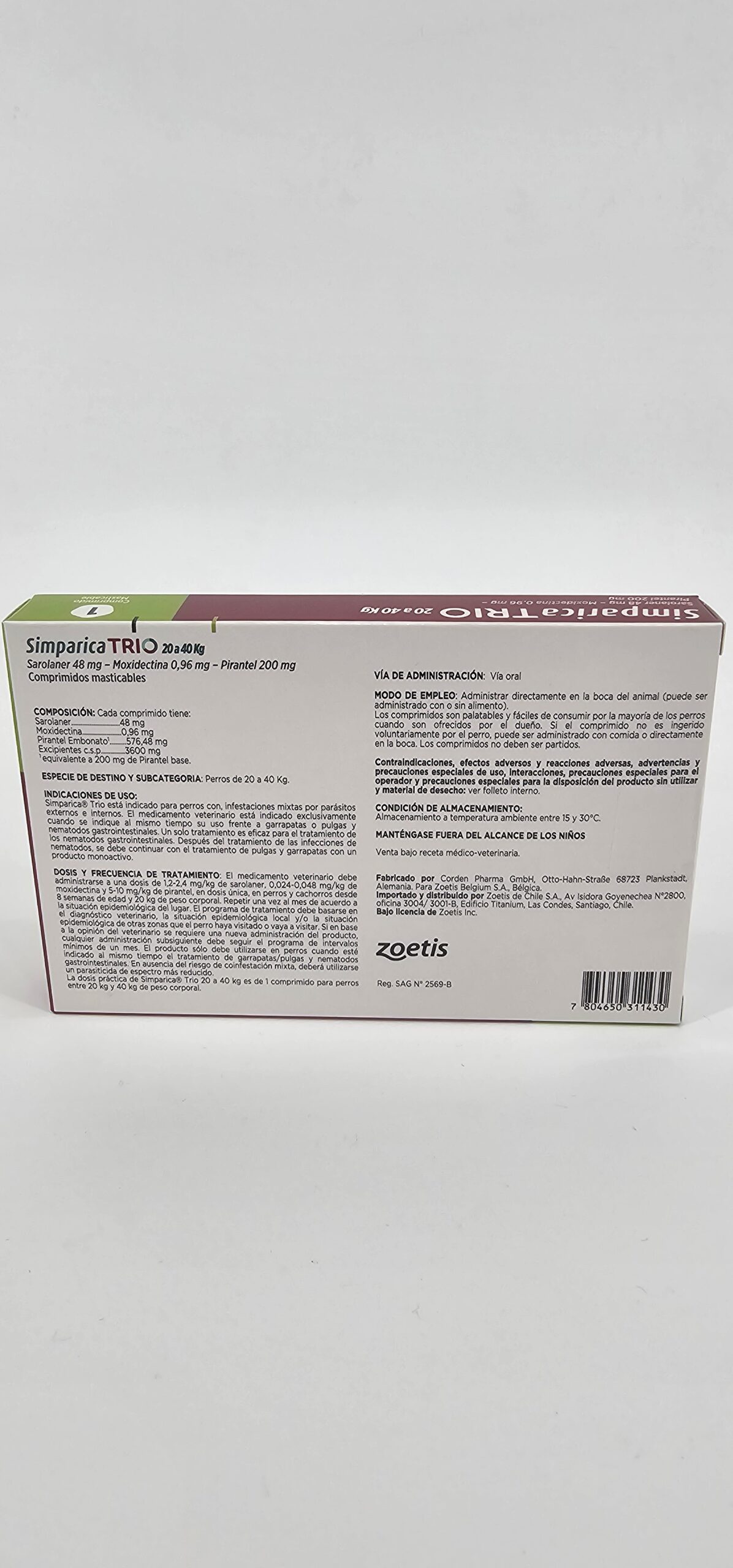 SIMPARICA TRIO 20 - 40 KG X 1 (CPR) - Imagen 2