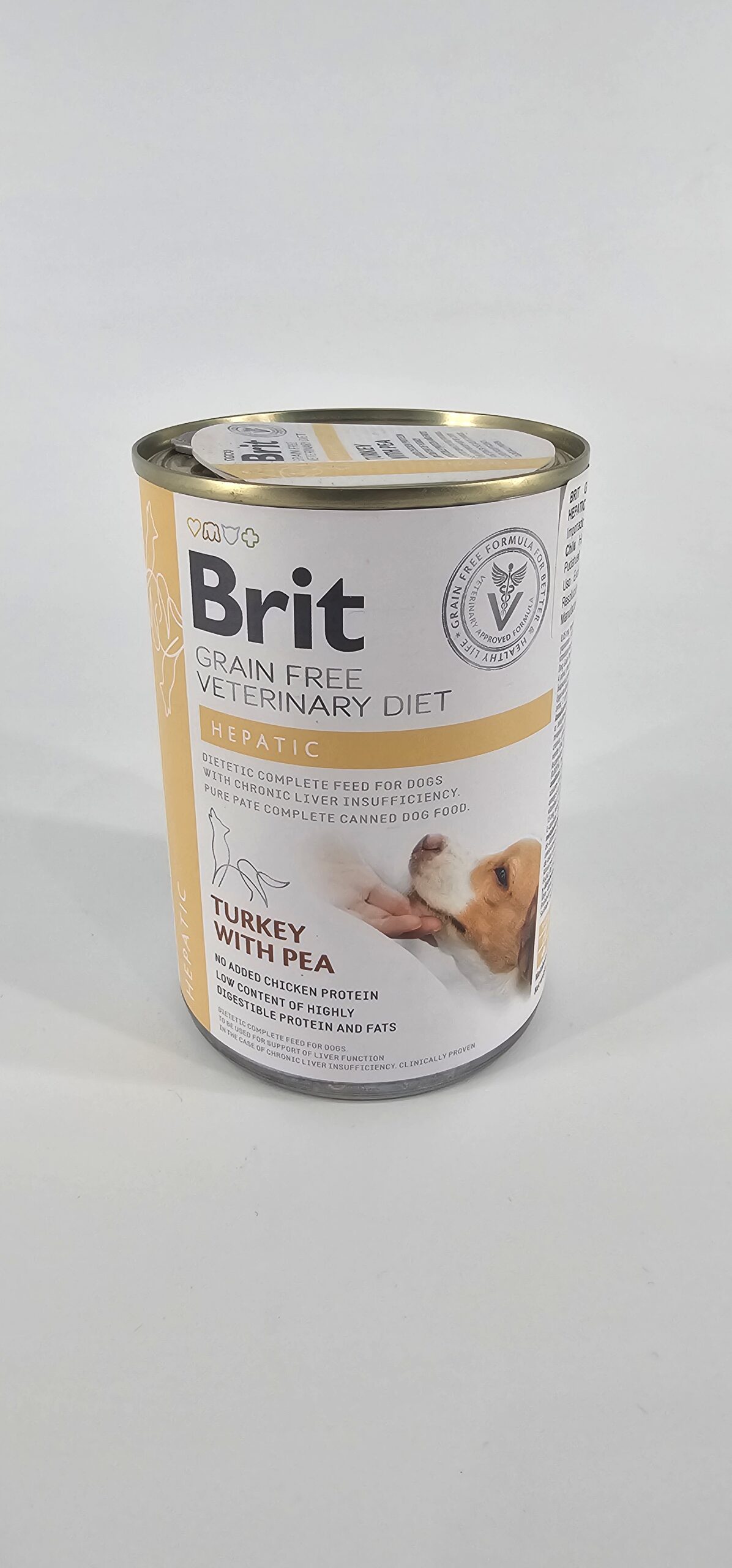 BRIT VETERINARY PERRO LATA HEPATIC PAVO Y ARVEJA 400 GR