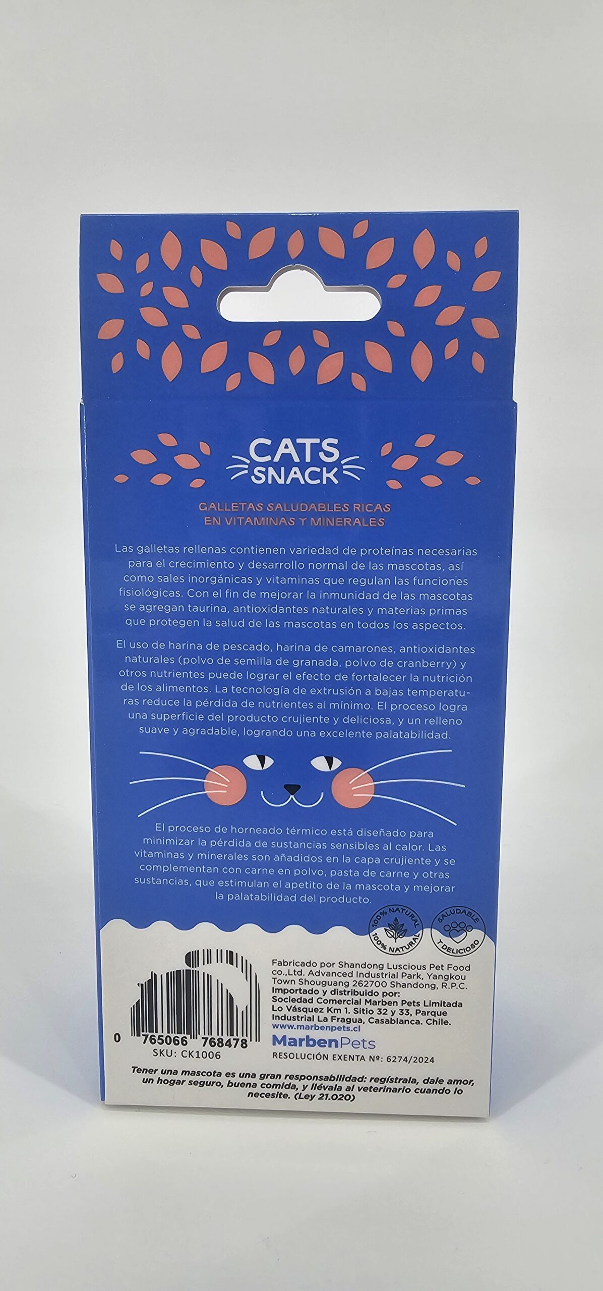 MARBENPETS CATS SNACK CAMARON 80 GR - Imagen 2