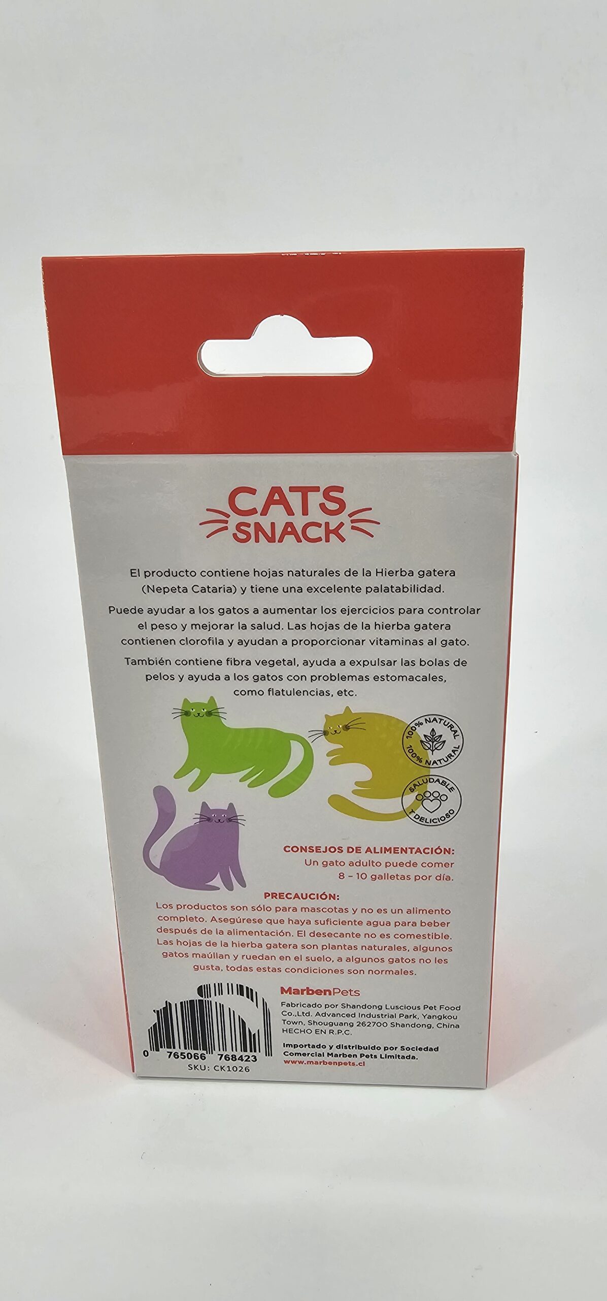 MARBENPETS CATS SNACK CANGREJO CON HIERBA GATERA 80 GR - Imagen 2