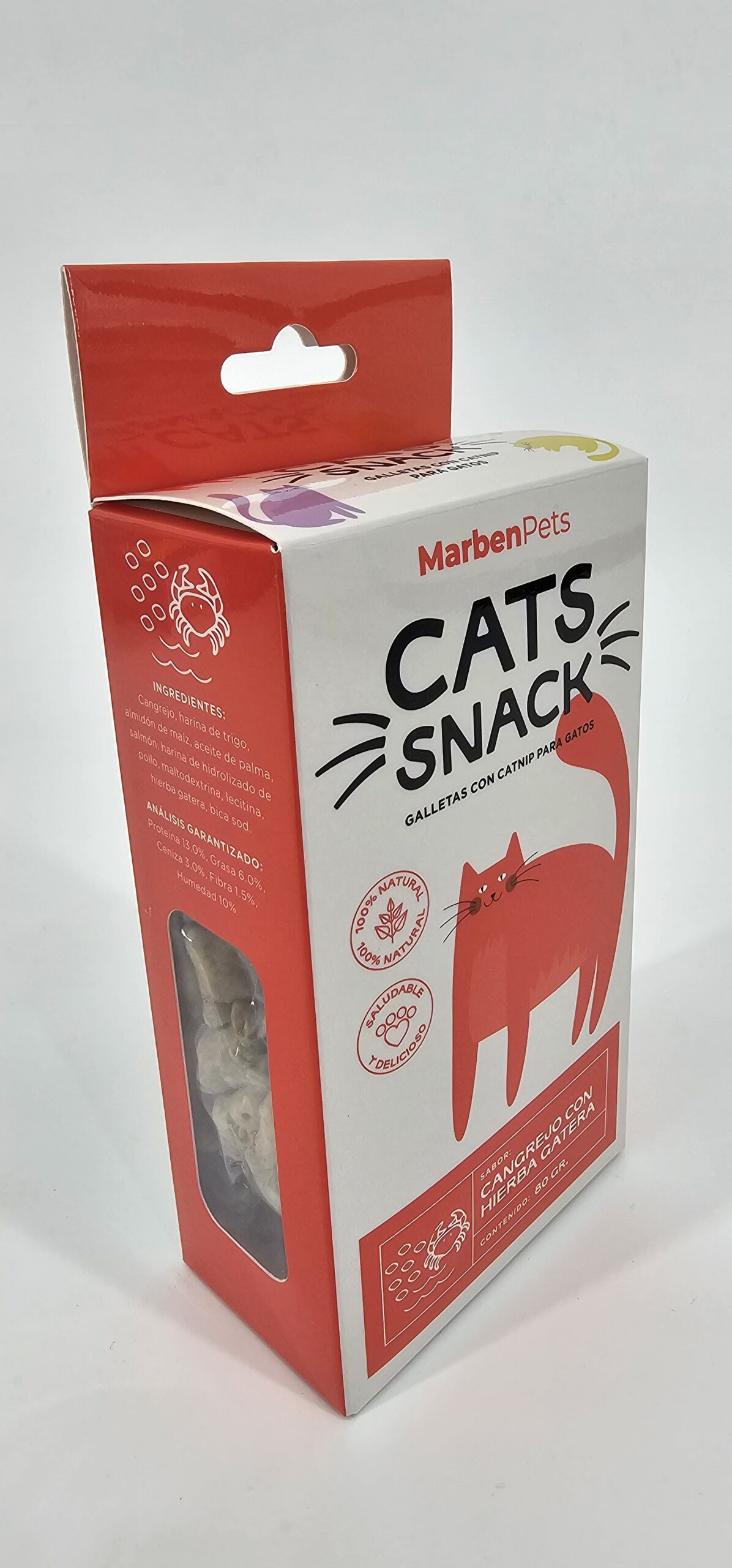 MARBENPETS CATS SNACK CANGREJO CON HIERBA GATERA 80 GR - Imagen 3