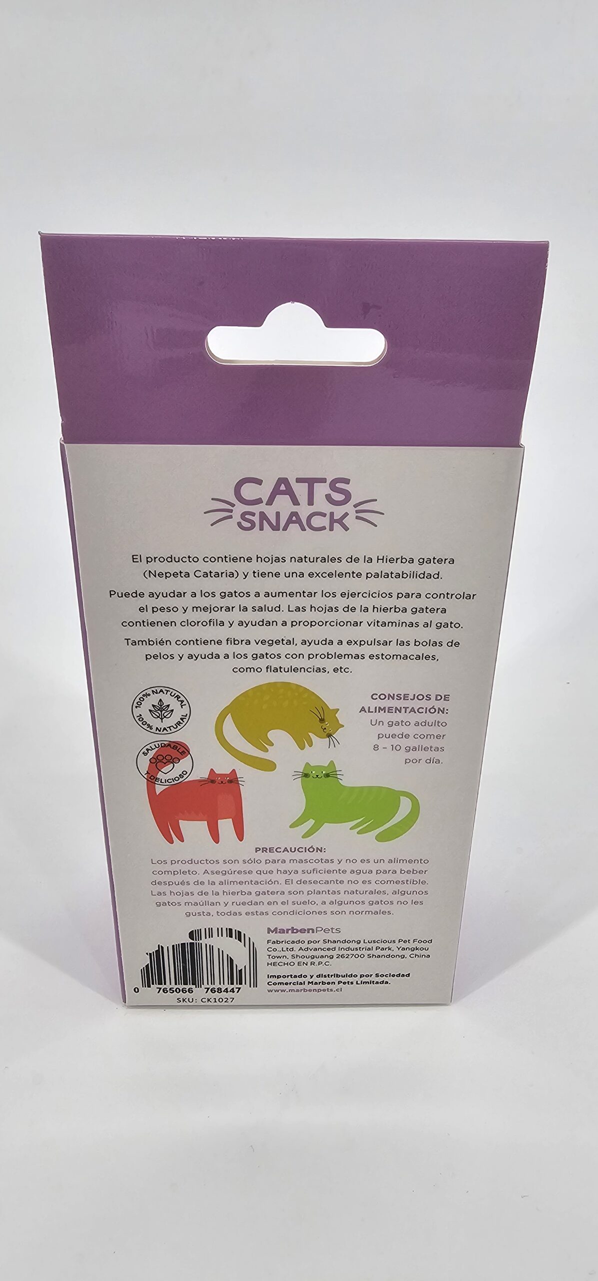 MARBENPETS CATS SNACK CAMARON CON HIERBA GATERA 80 GR - Imagen 2