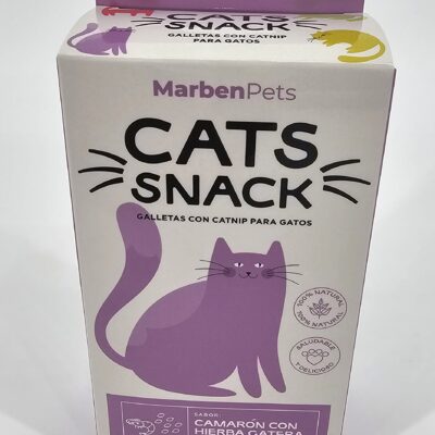 MARBENPETS CATS SNACK CAMARON CON HIERBA GATERA 80 GR