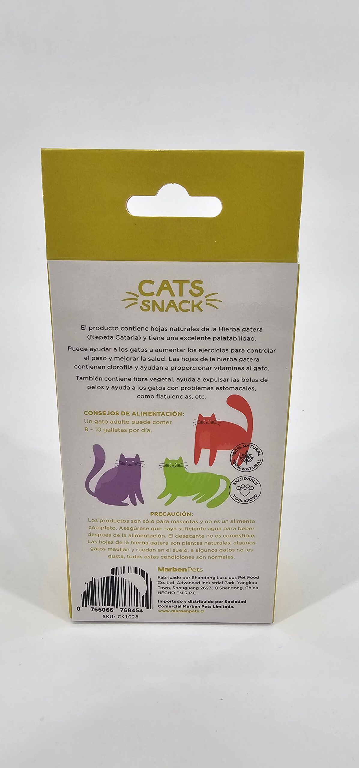 MARBENPETS CATS SNACK CONEJO CON HIERBA GATERA 80 GR - Imagen 2