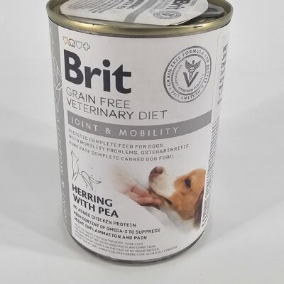 BRIT VETERINARY PERRO LATA JOINT - MOBILITY ARENQUE Y ARVEJAS 400 GR