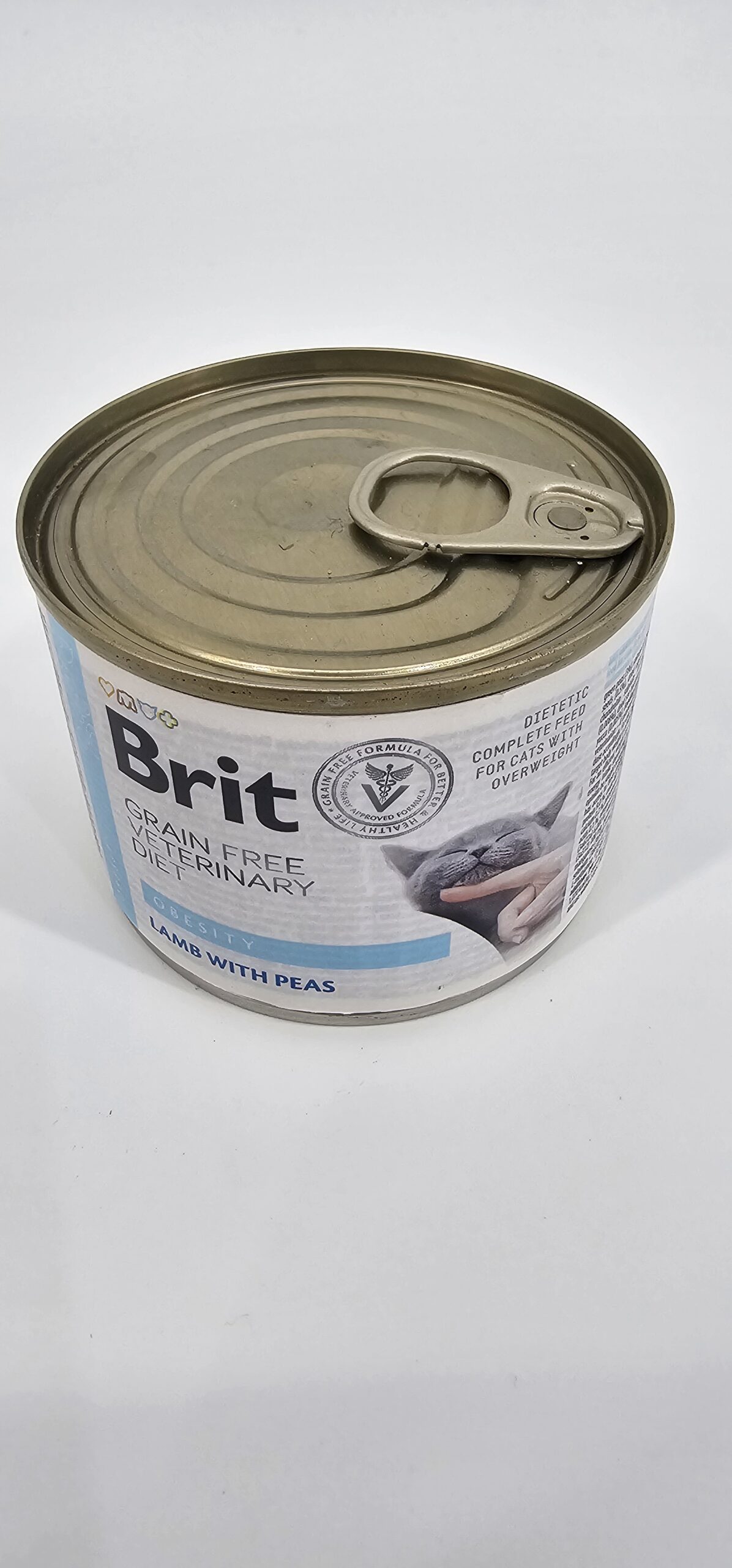 BRIT VETERINARY GATO LATA OBESITY CORDERO Y ARVEJAS 200 GR