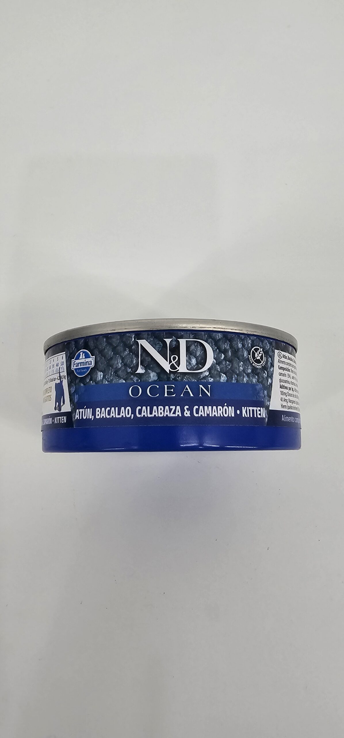 N&D PRIME KITTEN GATO LATA ATUN BACALAO CALABAZA Y CAMARON 70 GR