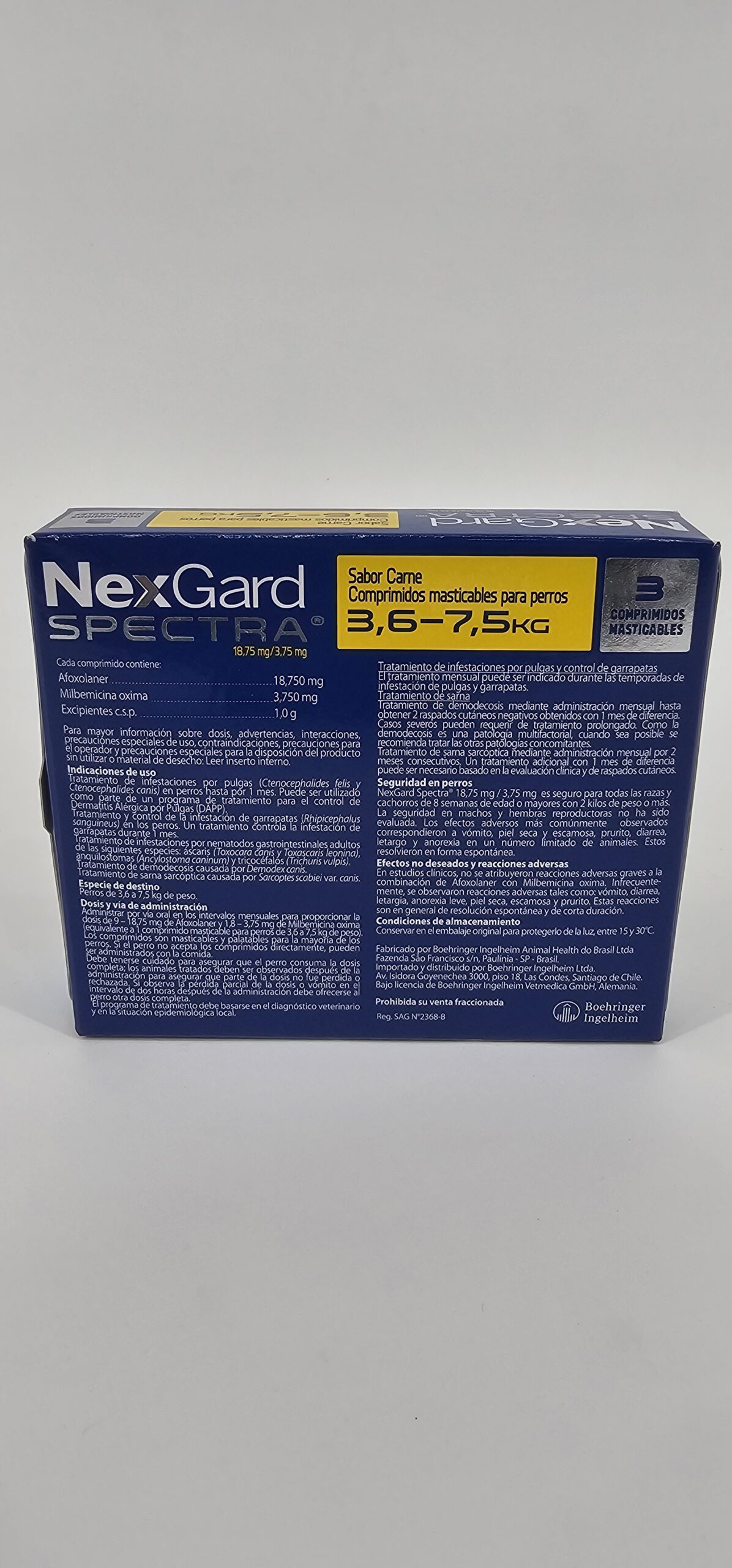 NEXGARD SPECTRA 3.6 - 7.5 KG X 3 (CPR) - Imagen 2