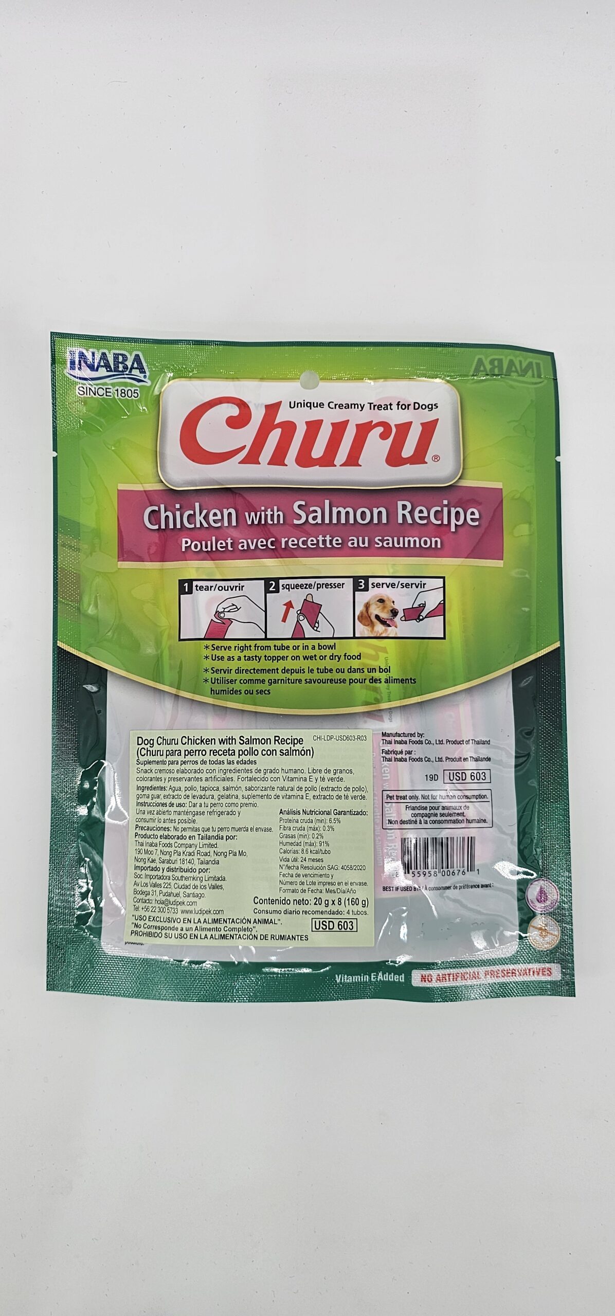 CHURU PERRO POLLO CON SALMON 14 GR X 8 (U) - Imagen 2