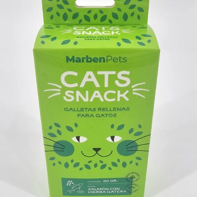 MARBENPETS CATS SNACK SALMON CON HIERBA GATERA 80 GR