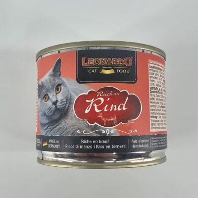 LEONARDO GATO LATA VACUNO 200 GR