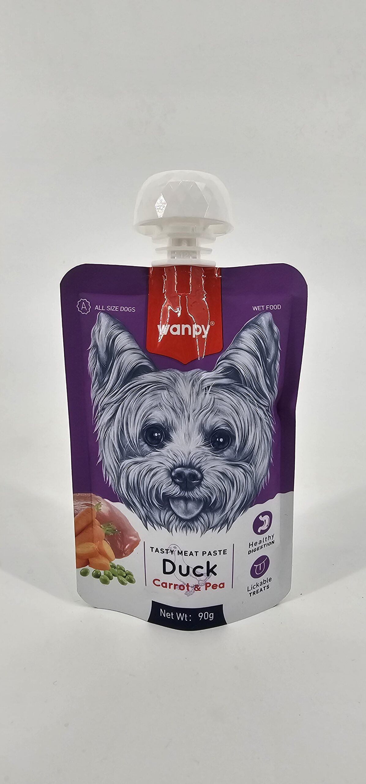 WANPY PERRO SNACK PATO ZANAHORA Y ARVEJAS 90 GR