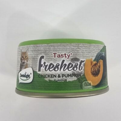 TASTY FRESHEST LATA GATO POLLO Y ZAPALLO 80 GR