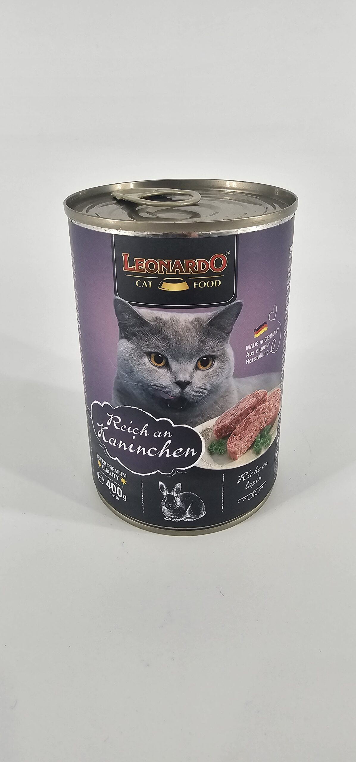 LEONARDO GATO LATA CONEJO 400 GR