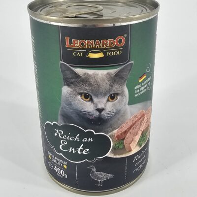LEONARDO GATO LATA PATO 400 GR