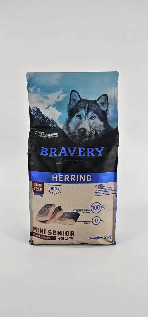 BRAVERY PERRO SMALL BREEDS ARENQUE MINI SENIOR 2 KG