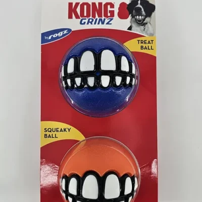 KONG GRINZ PELOTAS SQUEAKY + TREAT X 2 (U)