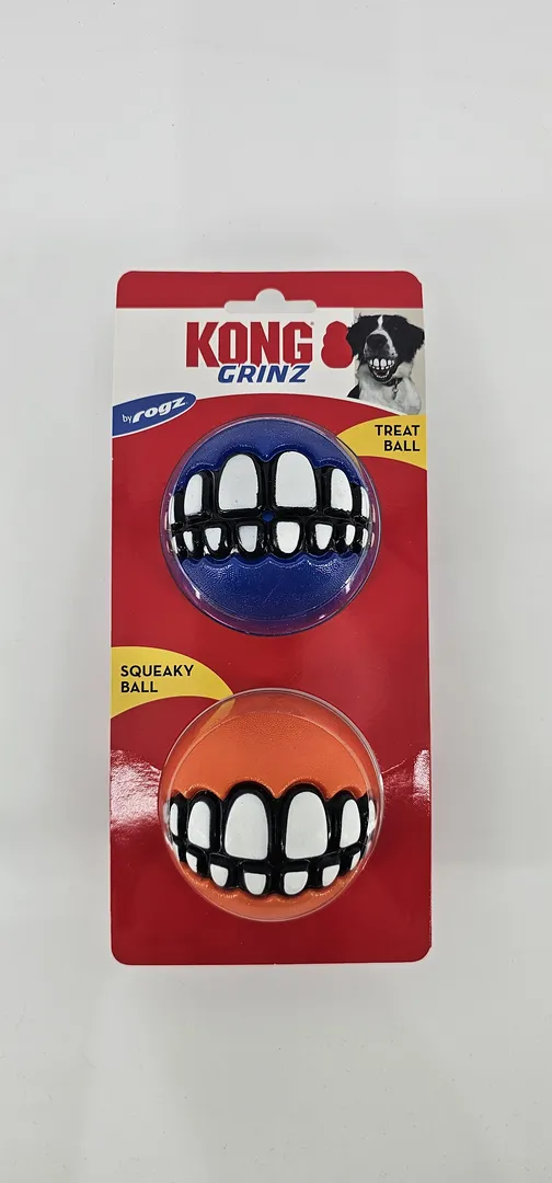 KONG GRINZ PELOTAS SQUEAKY + TREAT X 2 (U)