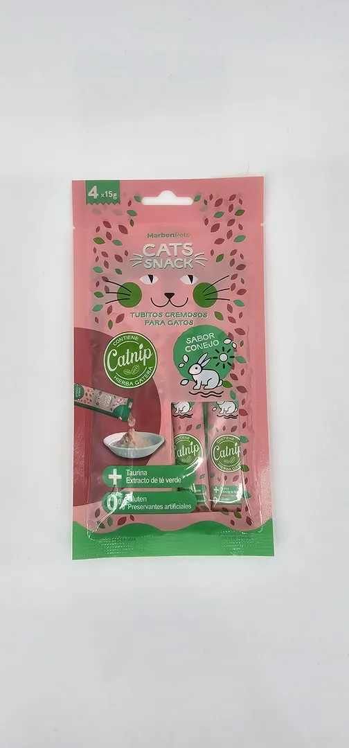 MARBENPETS CATS SNACK CONEJO 15 GR X 4 (U)