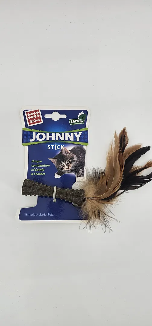 GIGWI JOHNNY STICK CATNIP CON PLUMAS