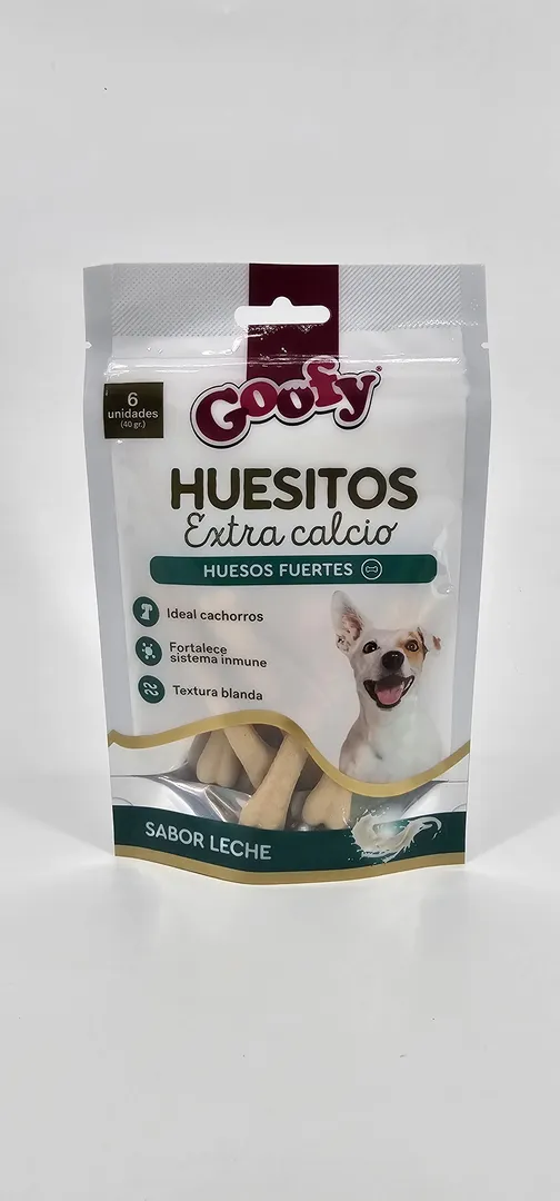 GOOFY HUESITOS EXTRA CALCIO SABOR LECHE 40 GR