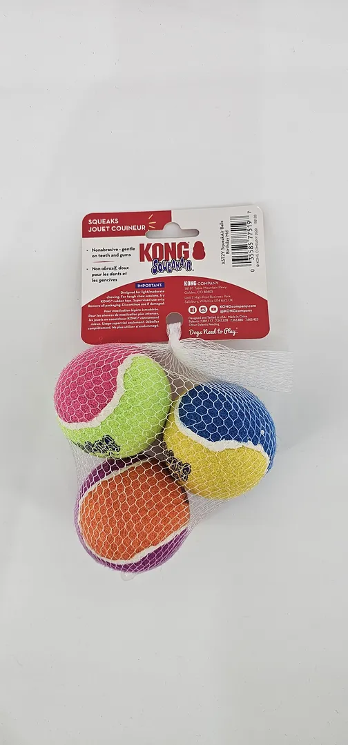 KONG SQUEAKAIR PELOTAS TENIS COLORES PACK X 3 (U) - Imagen 2