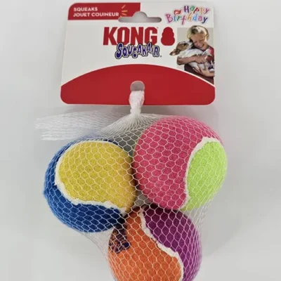 KONG SQUEAKAIR PELOTAS TENIS COLORES PACK X 3 (U)