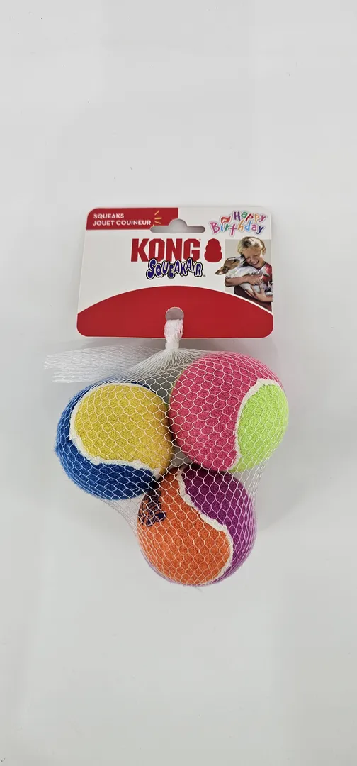 KONG SQUEAKAIR PELOTAS TENIS COLORES PACK X 3 (U)