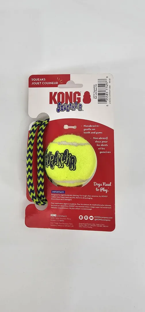KONG SQUEAKAIR PELOTA CON CUERDA - Imagen 2