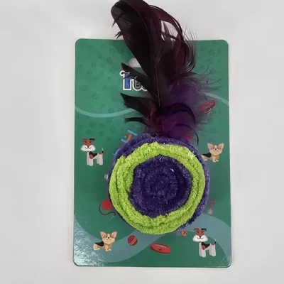 PETEGOU JUGUETE GATO ESPIRAL CON PLUMA
