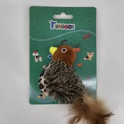 PETEGOU JUGUETE PAJARO CON PLUMAS