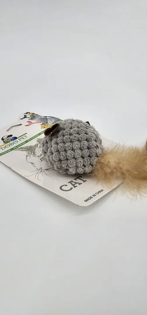DOBO PET RATON DE TELA CON COLA DE PLUMAS - Imagen 2