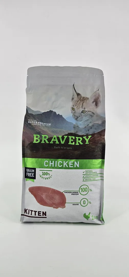 BRAVERY GATO POLLO KITTEN 2 KG